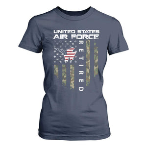 Funny United States Air Force Retired T Shirt For Women Camo American Flag Fighter TS11 Navy Print Your Wear