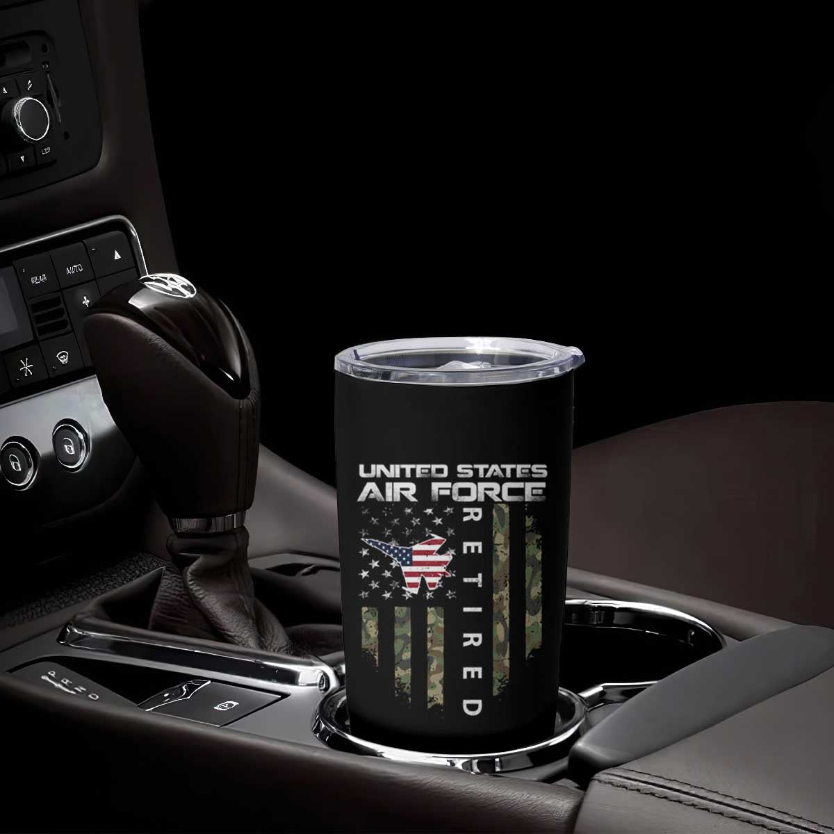 Funny United States Air Force Retired Tumbler Cup Camo American Flag Fighter TS11 Print Your Wear