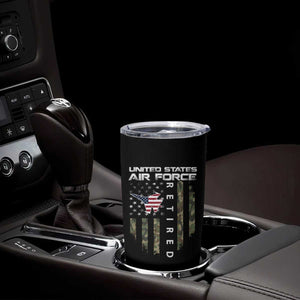 Funny United States Air Force Retired Tumbler Cup Camo American Flag Fighter TS11 Print Your Wear