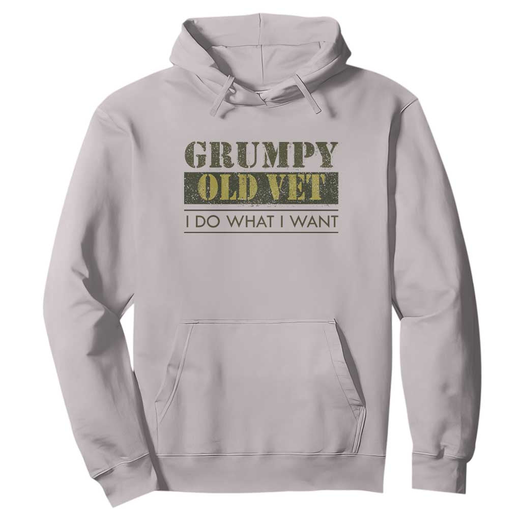 Funny Grumpy Old Vet I Do What I Want Hoodie Military Veteran TS11 Ice Gray Print Your Wear