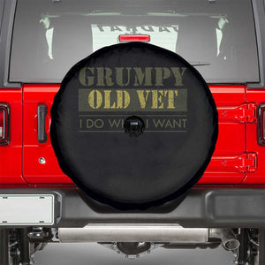 Funny Grumpy Old Vet I Do What I Want Spare Tire Cover Military Veteran TS11 Black Print Your Wear