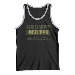 Funny Grumpy Old Vet I Do What I Want Tank Top Military Veteran TS11 Black Athletic Heather Print Your Wear