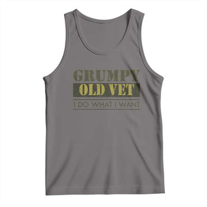Funny Grumpy Old Vet I Do What I Want Tank Top Military Veteran TS11 Deep Heather Print Your Wear