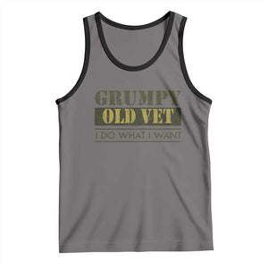 Funny Grumpy Old Vet I Do What I Want Tank Top Military Veteran TS11 Deep Heather Black Print Your Wear