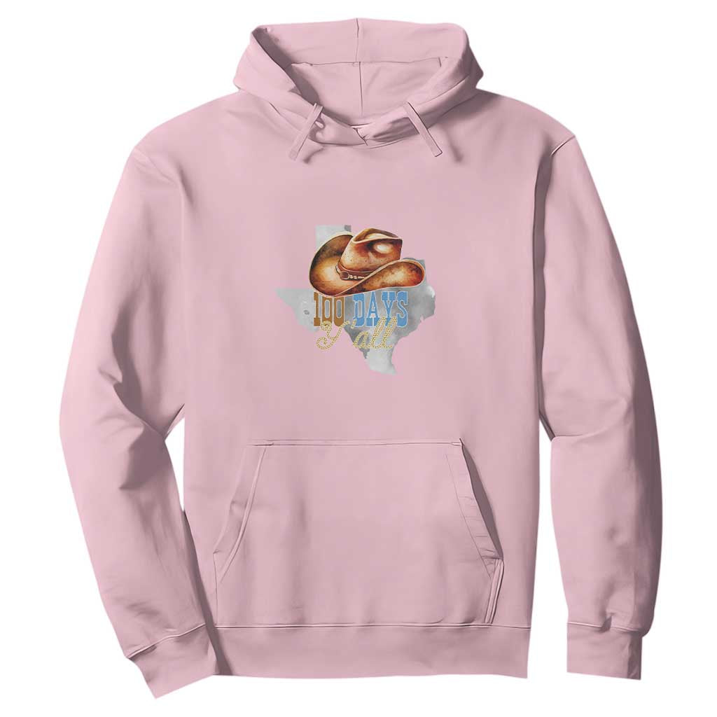 Funny 100th Day Of School Cowboy Hoodie 100 Days Y'all TX map TS11 Light Pink Print Your Wear