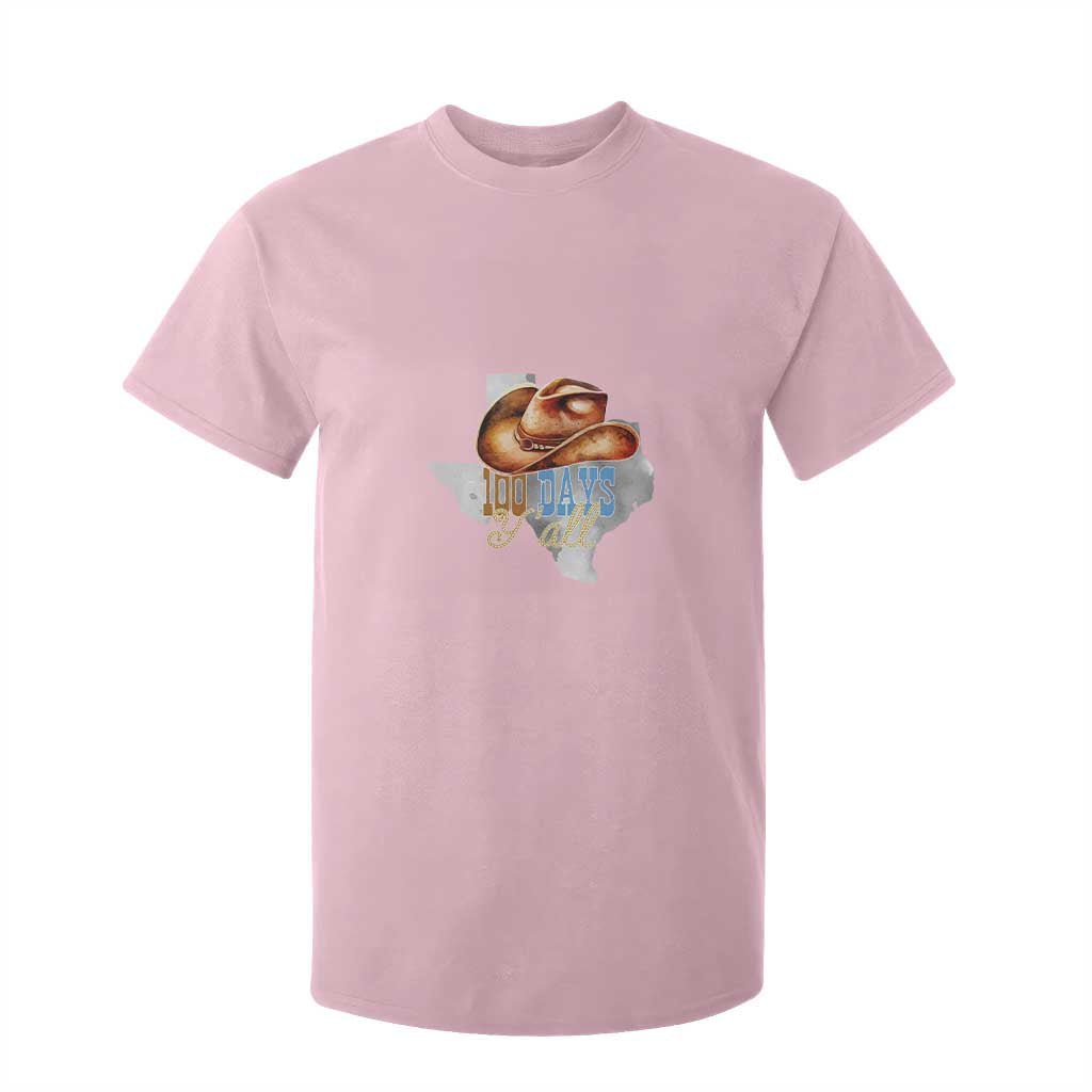 Funny 100th Day Of School Cowboy T Shirt For Kid 100 Days Y'all TX map TS11 Light Pink Print Your Wear
