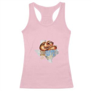 Funny 100th Day Of School Cowboy Racerback Tank Top 100 Days Y'all TX map TS11 Light Pink Print Your Wear