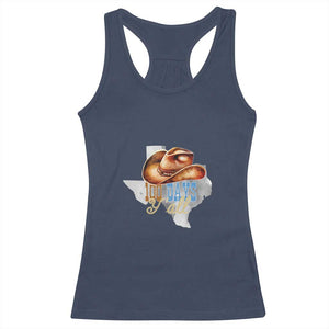 Funny 100th Day Of School Cowboy Racerback Tank Top 100 Days Y'all TX map TS11 Navy Print Your Wear