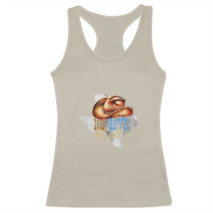 Funny 100th Day Of School Cowboy Racerback Tank Top 100 Days Y'all TX map TS11 Sand Print Your Wear