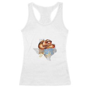 Funny 100th Day Of School Cowboy Racerback Tank Top 100 Days Y'all TX map TS11 White Print Your Wear