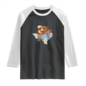 Funny 100th Day Of School Cowboy Raglan Shirt 100 Days Y'all TX map TS11 Black White Print Your Wear