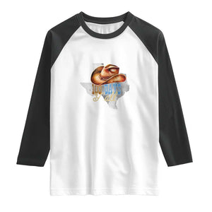 Funny 100th Day Of School Cowboy Raglan Shirt 100 Days Y'all TX map TS11 White Black Print Your Wear
