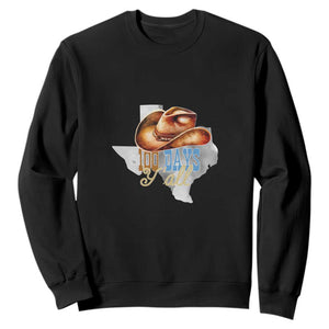 Funny 100th Day Of School Cowboy Sweatshirt 100 Days Y'all TX map TS11 Black Print Your Wear
