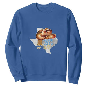 Funny 100th Day Of School Cowboy Sweatshirt 100 Days Y'all TX map TS11 Royal Blue Print Your Wear