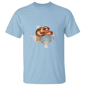 Funny 100th Day Of School Cowboy T Shirt 100 Days Y'all TX map TS11 Light Blue Print Your Wear