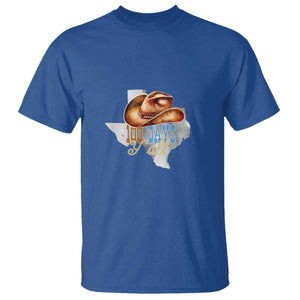 Funny 100th Day Of School Cowboy T Shirt 100 Days Y'all TX map TS11 Royal Blue Print Your Wear