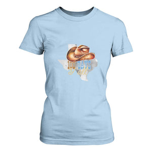 Funny 100th Day Of School Cowboy T Shirt For Women 100 Days Y'all TX map TS11 Light Blue Print Your Wear