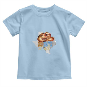 Funny 100th Day Of School Cowboy Toddler T Shirt 100 Days Y'all TX map TS11 Light Blue Print Your Wear