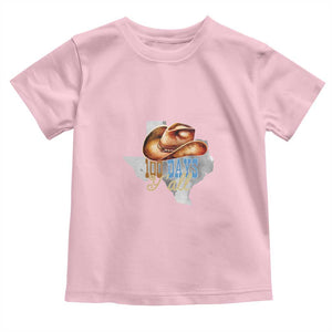 Funny 100th Day Of School Cowboy Toddler T Shirt 100 Days Y'all TX map TS11 Light Pink Print Your Wear
