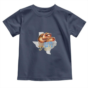 Funny 100th Day Of School Cowboy Toddler T Shirt 100 Days Y'all TX map TS11 Navy Print Your Wear