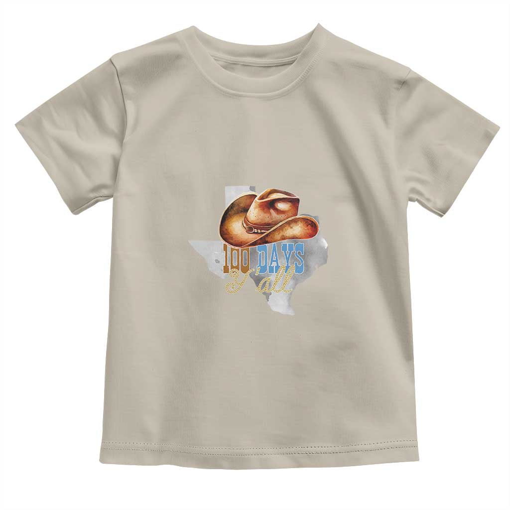 Funny 100th Day Of School Cowboy Toddler T Shirt 100 Days Y'all TX map TS11 Sand Print Your Wear
