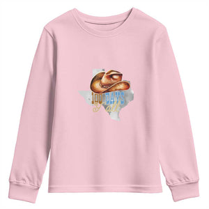 Funny 100th Day Of School Cowboy Youth Sweatshirt 100 Days Y'all TX map TS11 Light Pink Print Your Wear