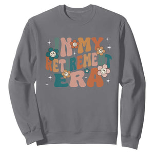 Funny In My Retirement Era Sweatshirt Retired 2025 Retro Flower TS11 Charcoal Print Your Wear