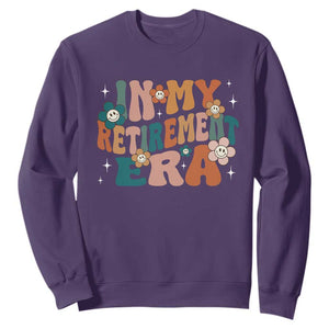 Funny In My Retirement Era Sweatshirt Retired 2025 Retro Flower TS11 Purple Print Your Wear