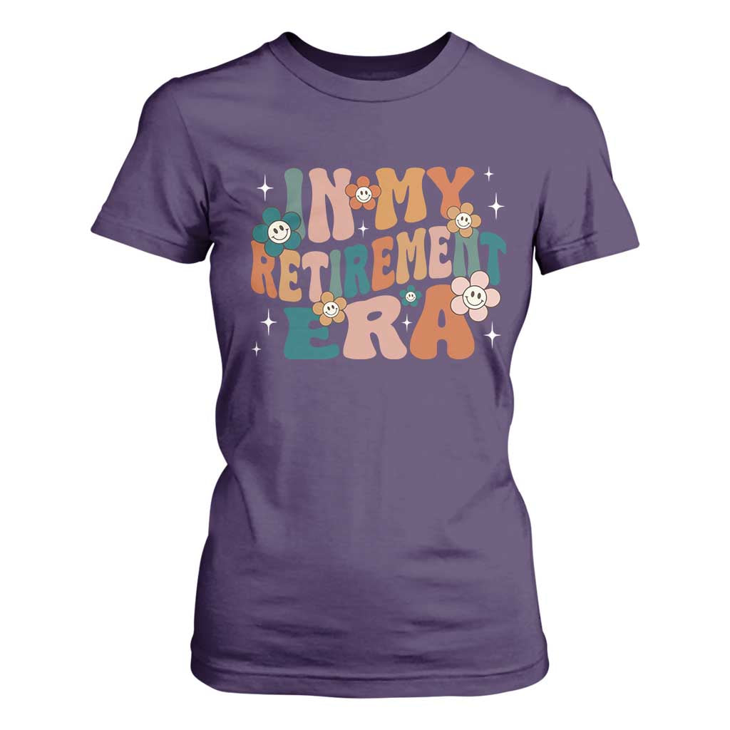 Funny In My Retirement Era T Shirt For Women Retired 2025 Retro Flower TS11 Purple Print Your Wear