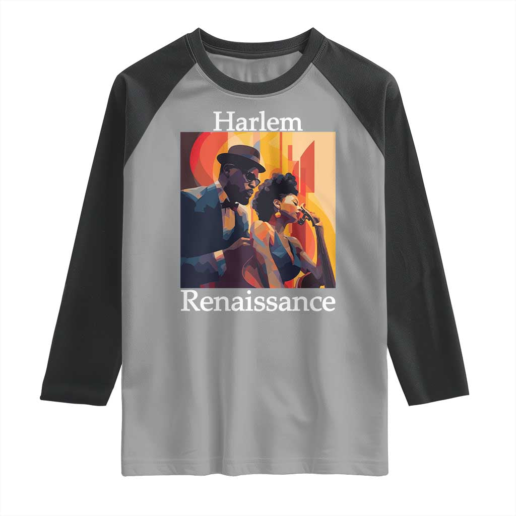 Harlem Renaissance Raglan Shirt Jazz Music 1920s Black History Month TS11 Sport Gray Black Print Your Wear