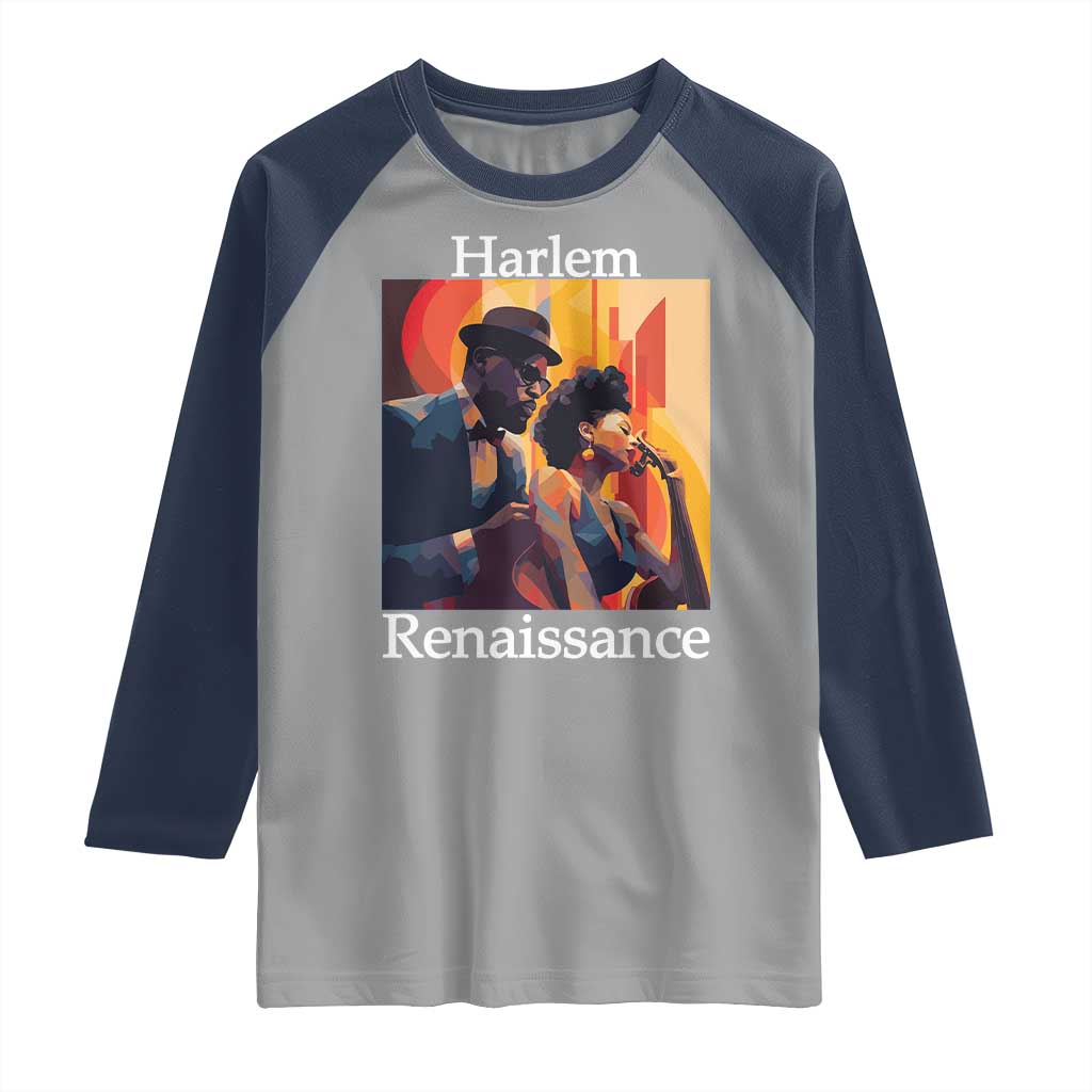 Harlem Renaissance Raglan Shirt Jazz Music 1920s Black History Month TS11 Sport Gray Navy Print Your Wear