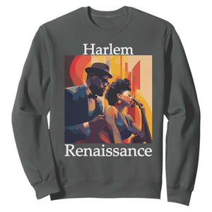 Harlem Renaissance Sweatshirt Jazz Music 1920s Black History Month TS11 Dark Heather Print Your Wear