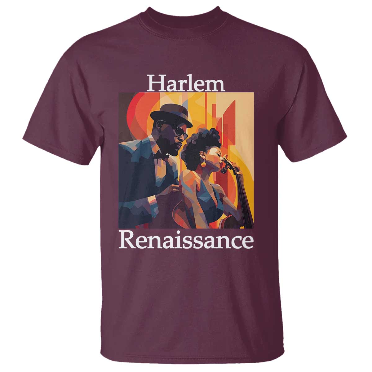 Harlem Renaissance T Shirt Jazz Music 1920s Black History Month TS11 Maroon Print Your Wear