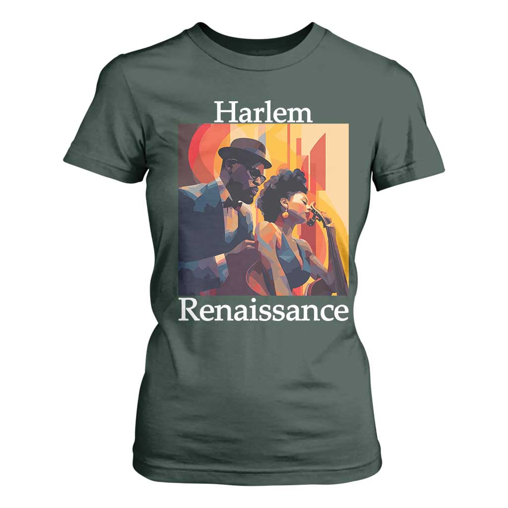 Harlem Renaissance T Shirt For Women Jazz Music 1920s Black History Month TS11 Dark Forest Green Print Your Wear
