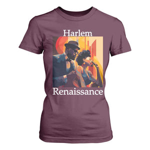 Harlem Renaissance T Shirt For Women Jazz Music 1920s Black History Month TS11 Maroon Print Your Wear