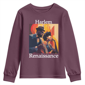 Harlem Renaissance Youth Sweatshirt Jazz Music 1920s Black History Month TS11 Maroon Print Your Wear