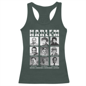 Harlem Renaissance Racerback Tank Top Black Writers Innovators Entertainers Activism Black History Month TS11 Dark Forest Green Print Your Wear