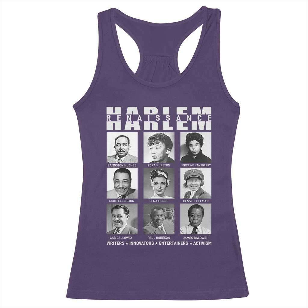 Harlem Renaissance Racerback Tank Top Black Writers Innovators Entertainers Activism Black History Month TS11 Purple Print Your Wear