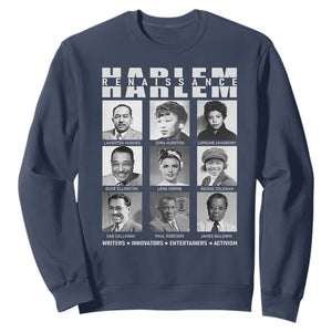 Harlem Renaissance Sweatshirt Black Writers Innovators Entertainers Activism Black History Month TS11 Navy Print Your Wear