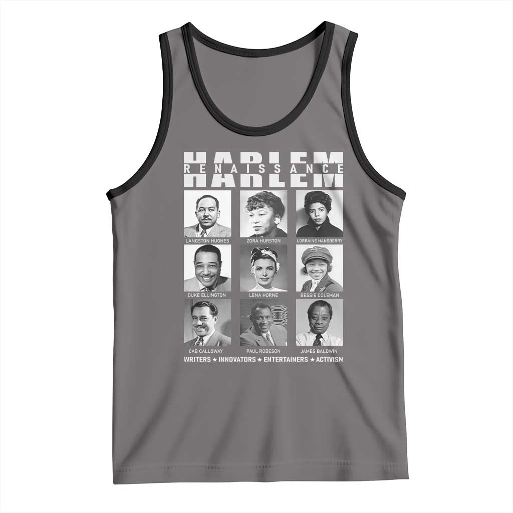 Harlem Renaissance Tank Top Black Writers Innovators Entertainers Activism Black History Month TS11 Deep Heather Black Print Your Wear