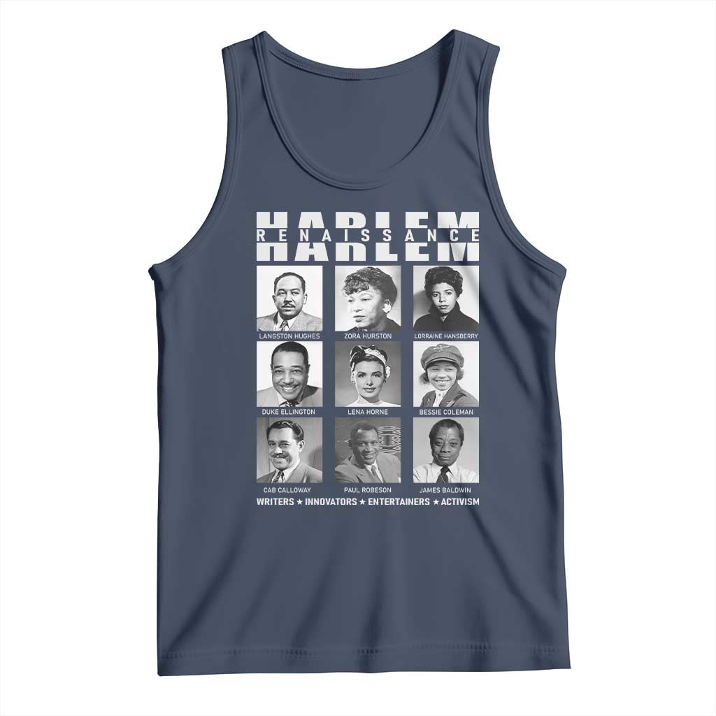 Harlem Renaissance Tank Top Black Writers Innovators Entertainers Activism Black History Month TS11 Navy Print Your Wear