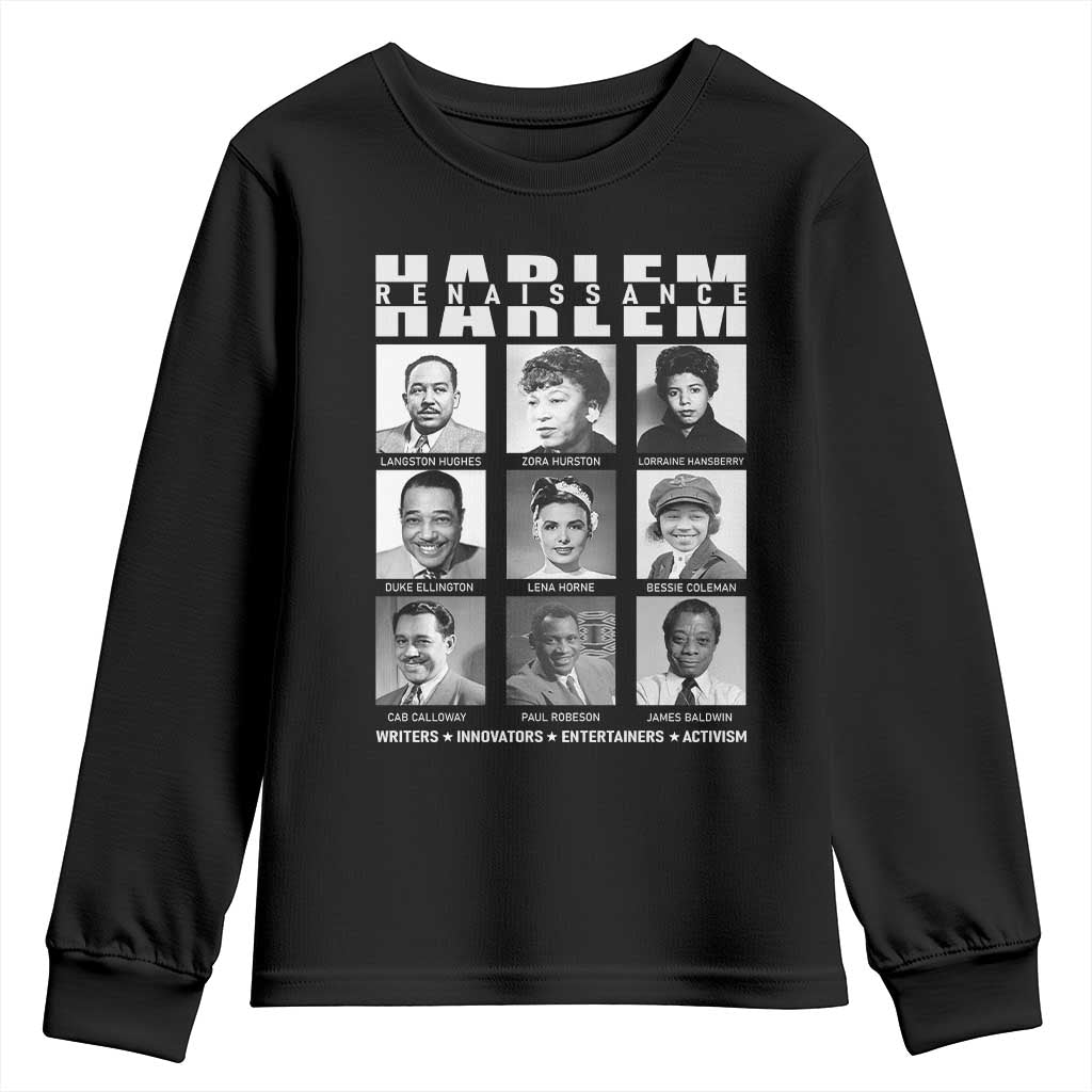 Harlem Renaissance Youth Sweatshirt Black Writers Innovators Entertainers Activism Black History Month TS11 Black Print Your Wear