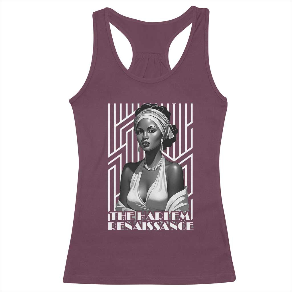 The Harlem Renaissance Racerback Tank Top Black Woman 1920s Black History Month TS11 Maroon Print Your Wear