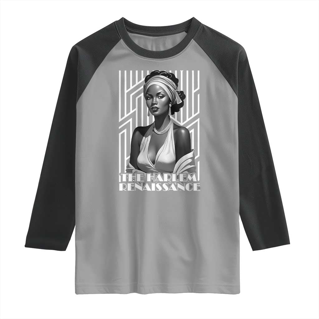 The Harlem Renaissance Raglan Shirt Black Woman 1920s Black History Month TS11 Sport Gray Black Print Your Wear