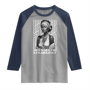 The Harlem Renaissance Raglan Shirt Black Woman 1920s Black History Month TS11 Sport Gray Navy Print Your Wear
