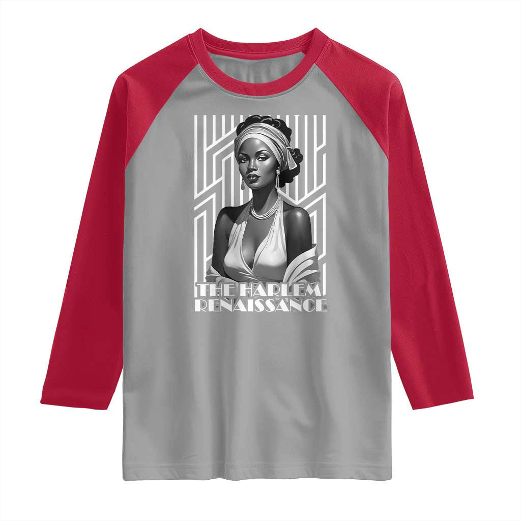 The Harlem Renaissance Raglan Shirt Black Woman 1920s Black History Month TS11 Sport Gray Red Print Your Wear