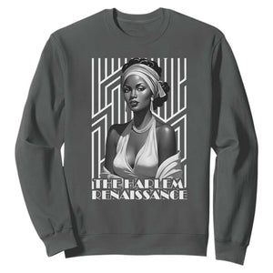 The Harlem Renaissance Sweatshirt Black Woman 1920s Black History Month TS11 Dark Heather Print Your Wear