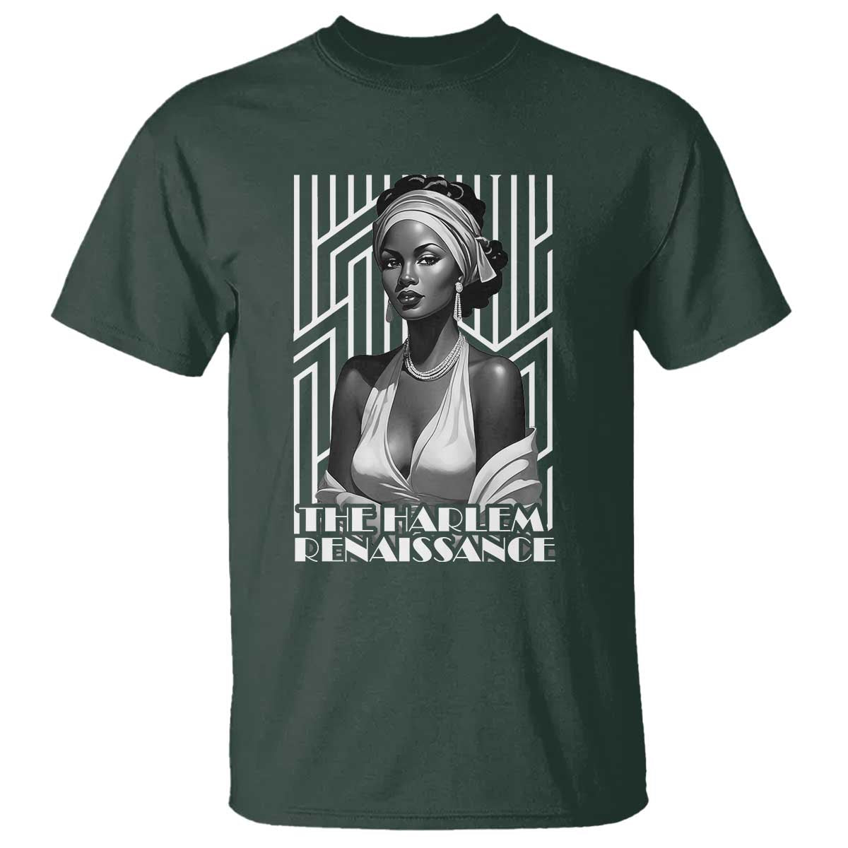The Harlem Renaissance T Shirt Black Woman 1920s Black History Month TS11 Dark Forest Green Print Your Wear