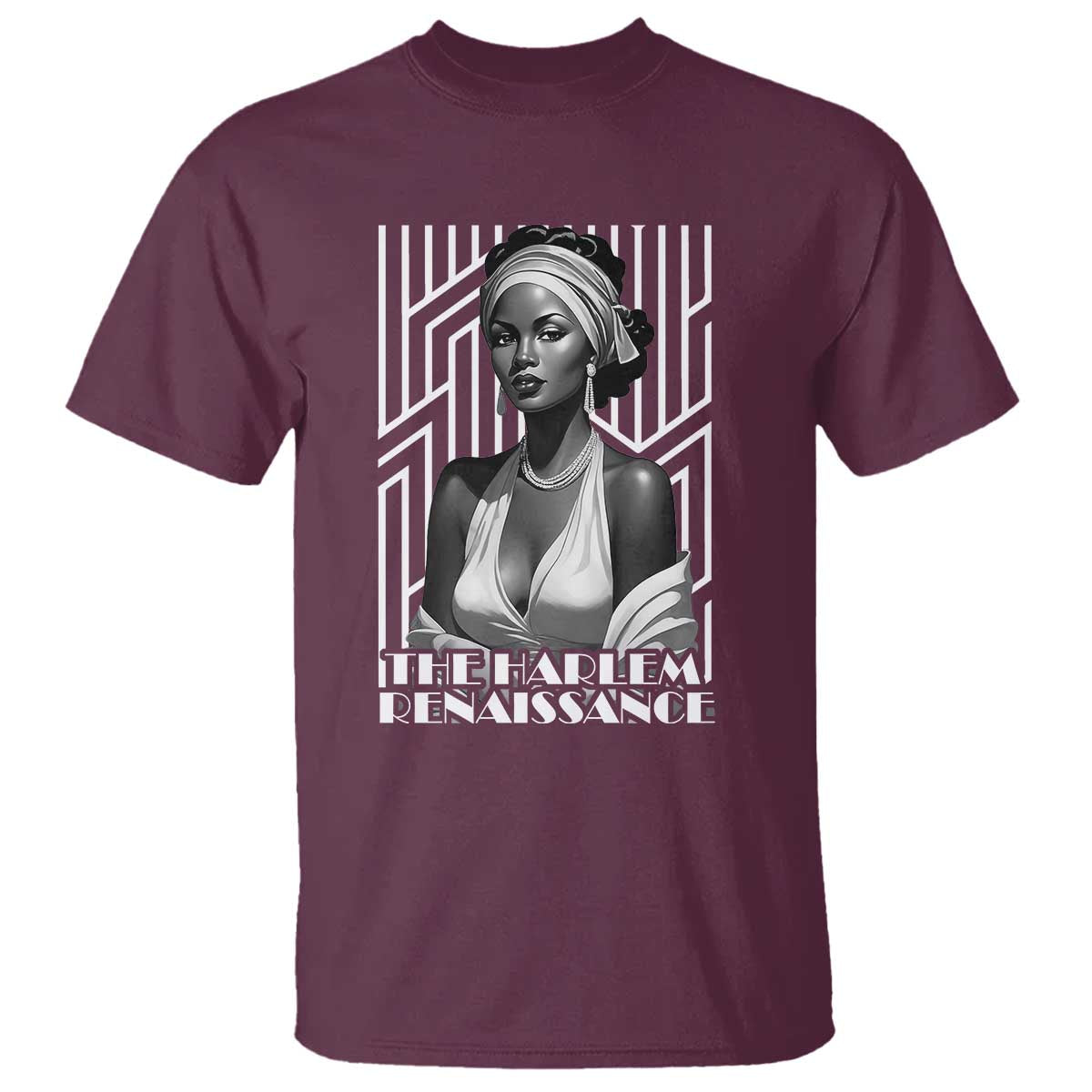 The Harlem Renaissance T Shirt Black Woman 1920s Black History Month TS11 Maroon Print Your Wear