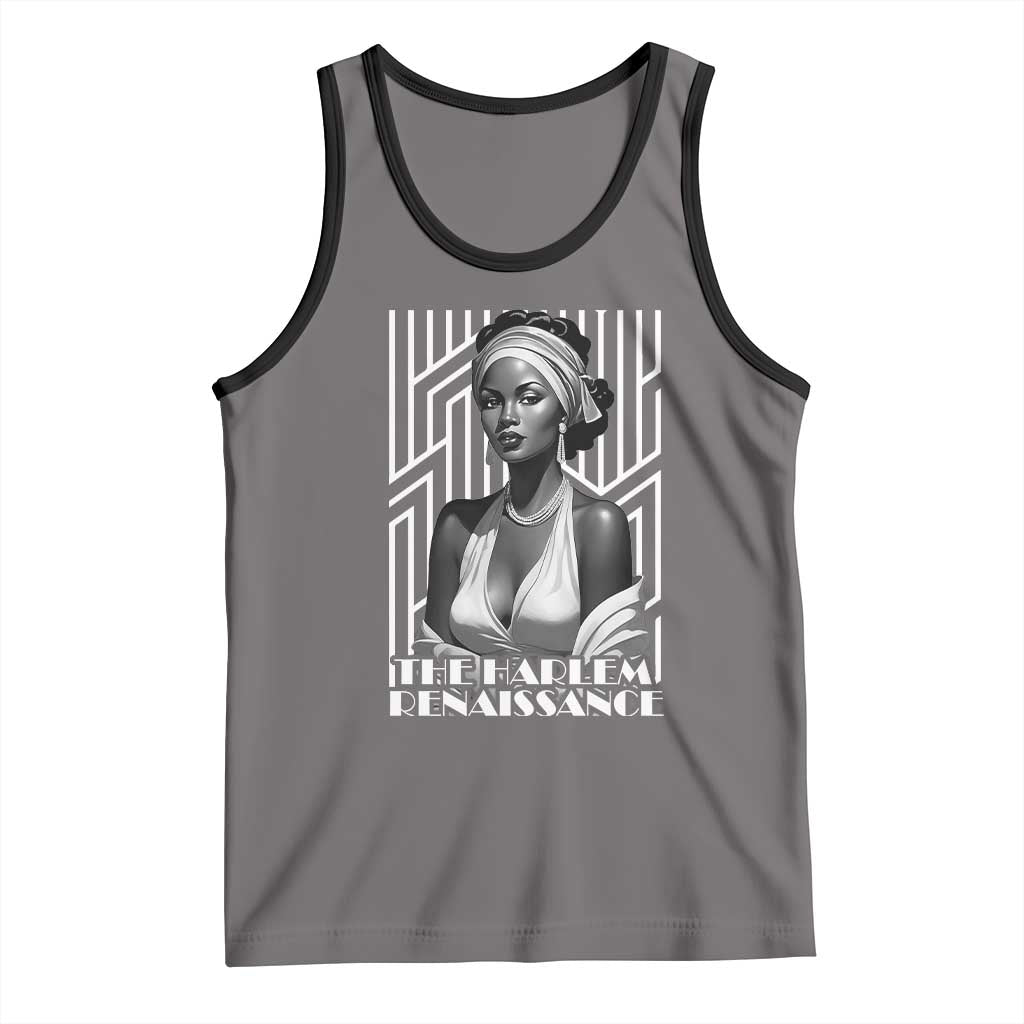 The Harlem Renaissance Tank Top Black Woman 1920s Black History Month TS11 Deep Heather Black Print Your Wear